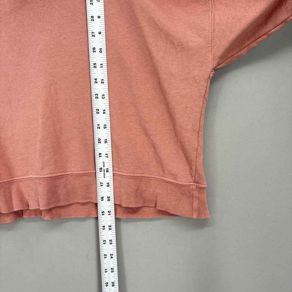 THE GREAT. Sweatshirt Small 1 Pink Terry Cropped Oversized Pullover Crewneck - Picture 9 of 12